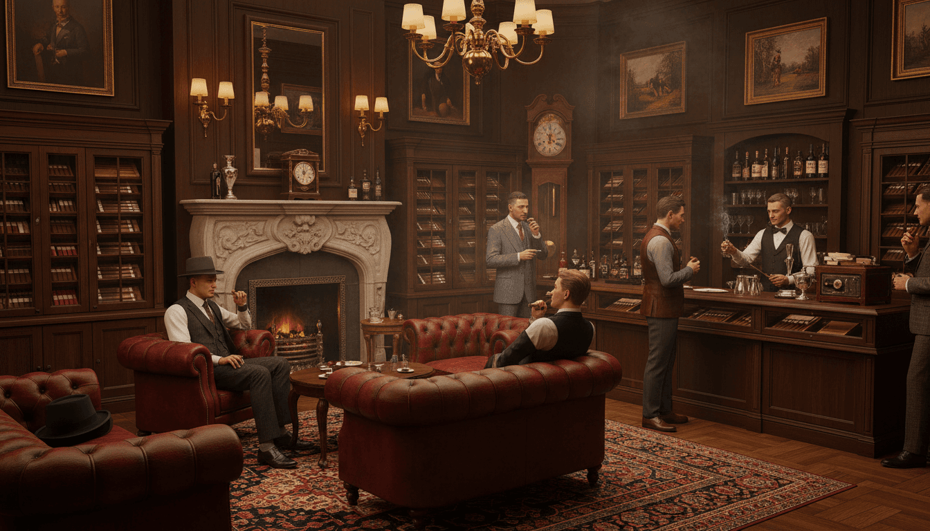 Gentlemen's club, prohibition-era interior