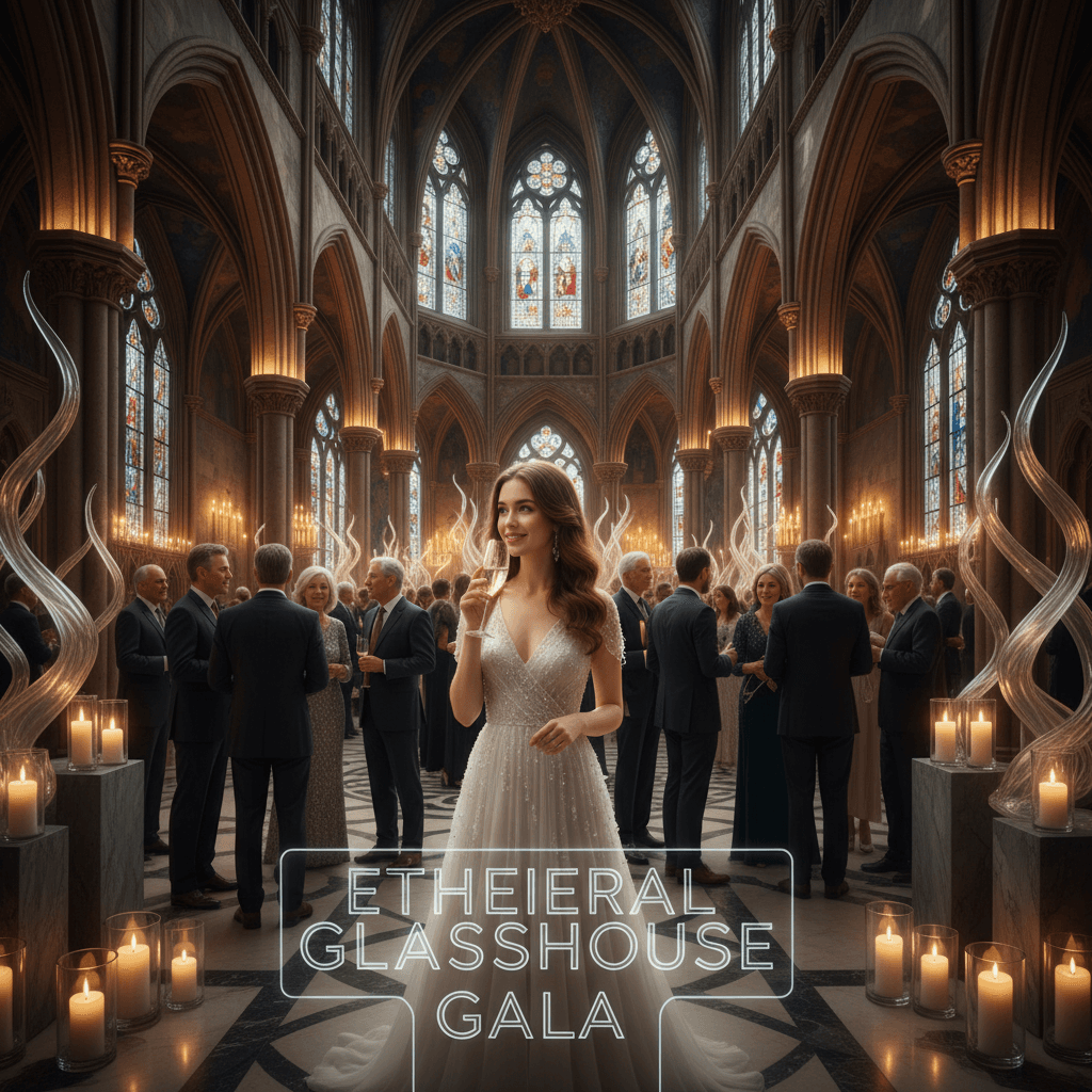 Ethereal glasshouse gala event concept